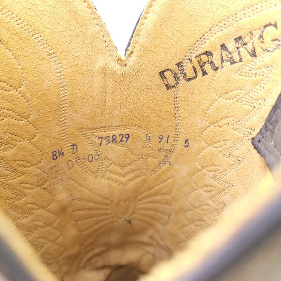 Vintage Durango Gray Leather Boots Western Cowboy Rodeo Shoes Mens Size 8.5 D main image 7